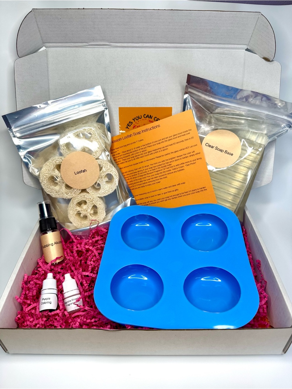 DIY Loofah Soap Making Kit- Magnolia Blossom Scent